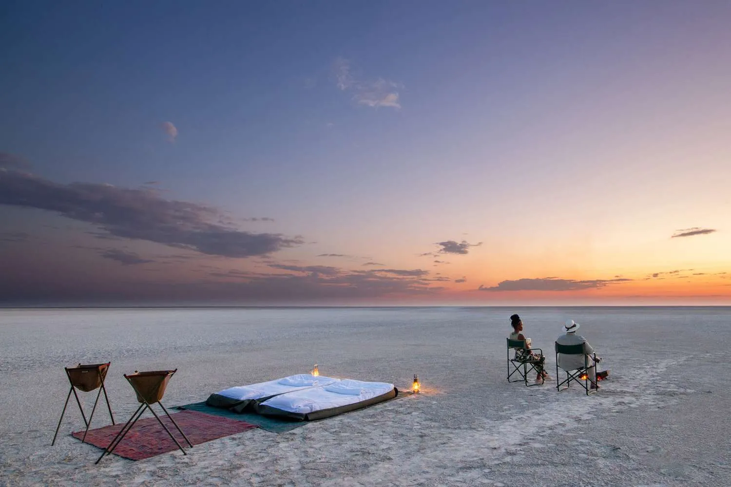 This 'Life-changing' Safari Experience Includes Sleeping Under the Stars in the Middle of a Salt Pan in Botswana